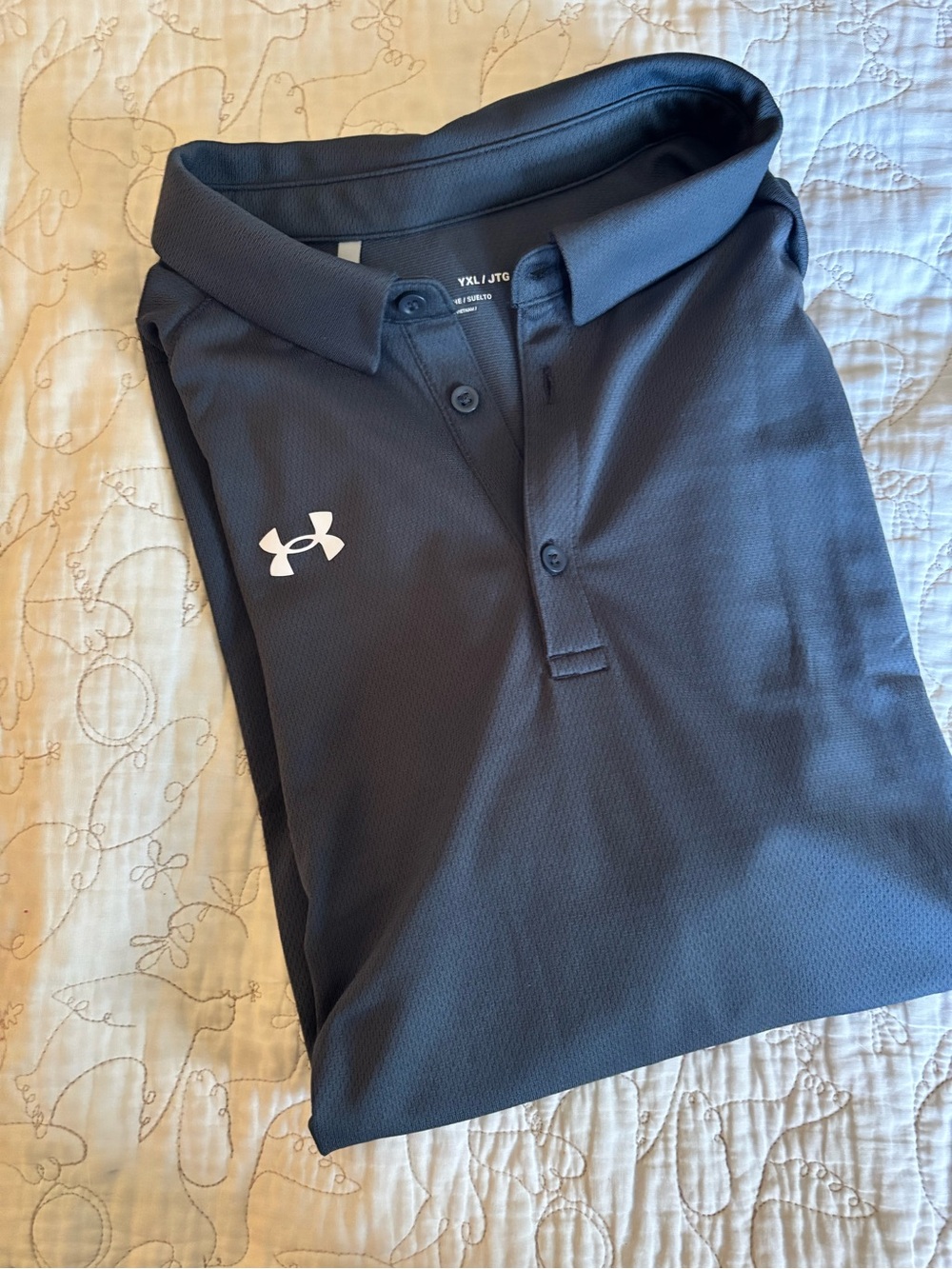 NWOT Under Armour Polo Shirt, Dark Gray, YXL